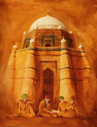 S. A. Noory, Tomb of Shah Rukn-e-Alam, 22 x 28 Inch, Water color on Paper, Figurative Painting, AC-SAN-085